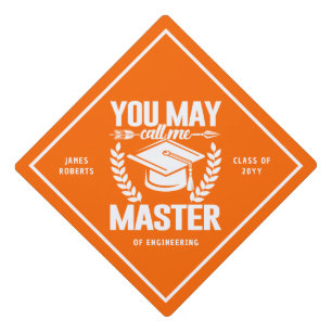 Toque De Diplômé Vous Pouvez M'Appeler Master Funny Classe Orange M