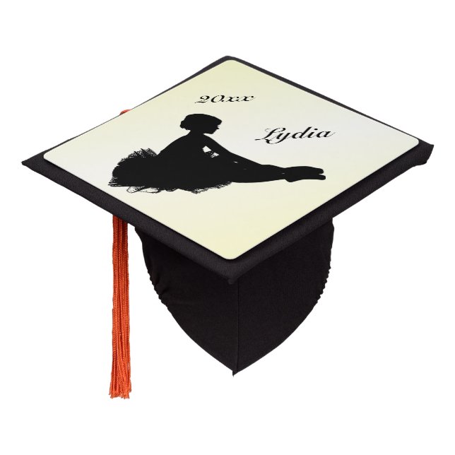 Toque De Diplômé Weight Ballerina Personnalisé w Nom Jaune (Incliné)