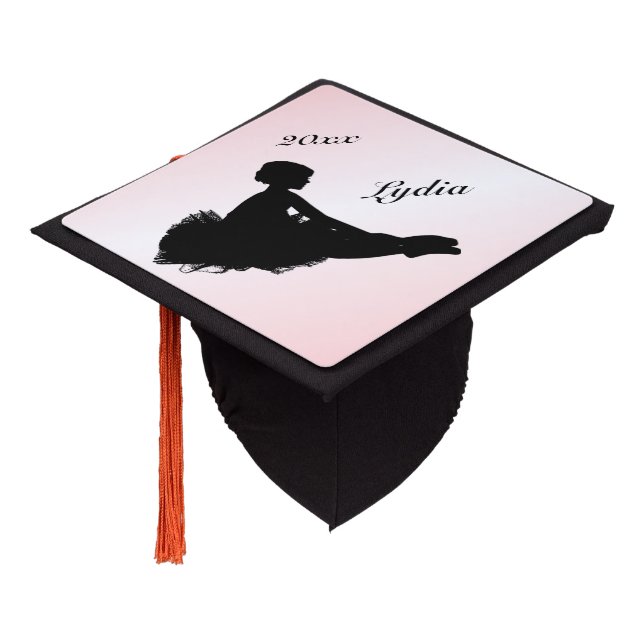 Toque De Diplômé Weight Ballerina Personnalisé w Nom Rose (Incliné)