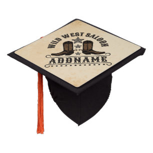 Toque De Diplômé Western Cowboy Boots AJOUTER LE NOM Sheriff Spurs 