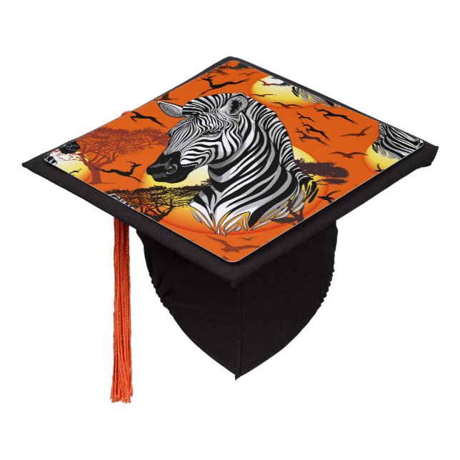 Toque De Diplômé Zebra African Savanna Wild Animal (Incliné)