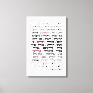 Torah Parshiot Parshas Weekly Readings in Hebrew Canvas Print