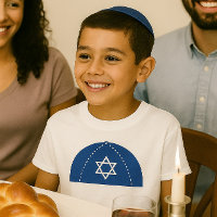 Torah Scholar Blue Kippah & Star of David