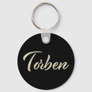 Torben Name whitegold Button Schlüsselanhänger Keychain