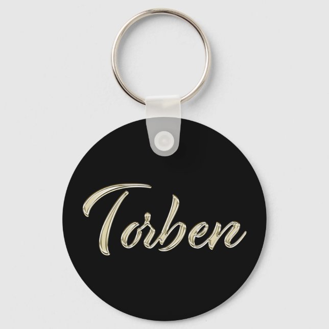 Torben Name whitegold Button Schlüsselanhänger Keychain (Front)
