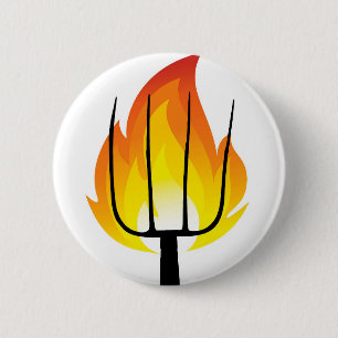 Torch and Pitchfork 2 Inch Round Button