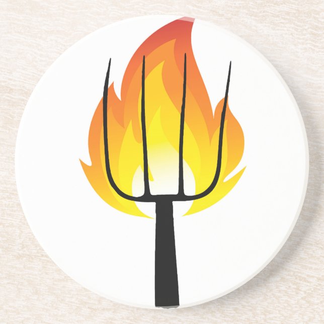 Torch and Pitchfork Coaster (Front)