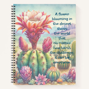 Torch Cactus Flower & Quote Notebook