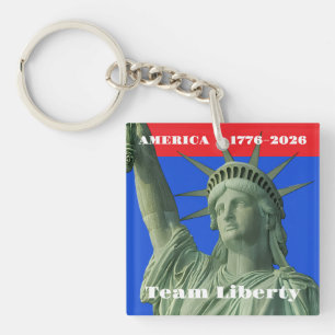 Torch High! Liberty Emblem • 1776–2026 USA Keychain
