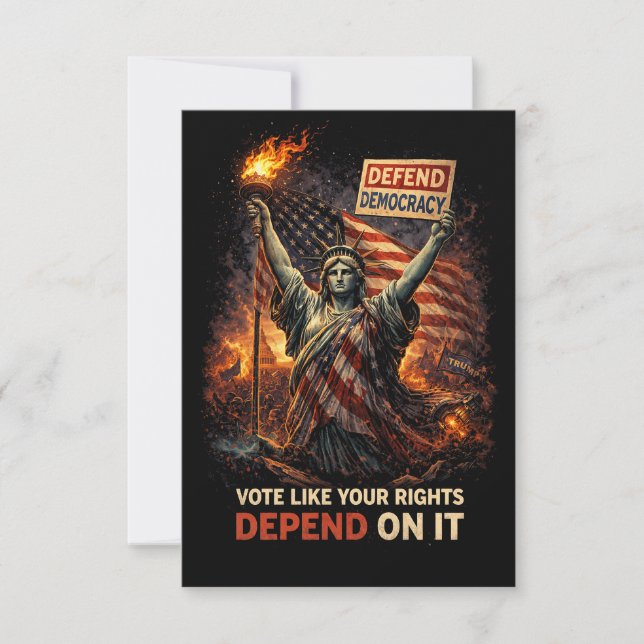 Torch of Democracy Thank You Card (Front)