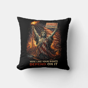 Torch of Democracy Throw Pillow