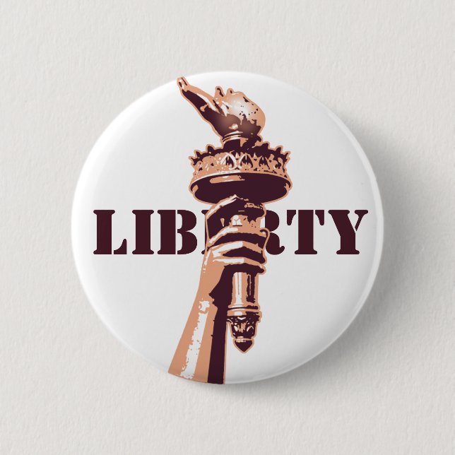 Torch of Liberty 2 Inch Round Button (Front)