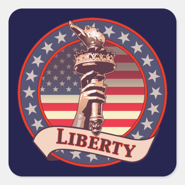 Torch of Liberty Square Sticker (Front)