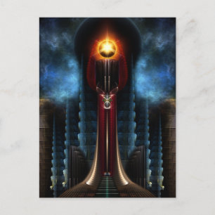 Torch Stone Tower Fractal Art Postcard