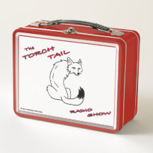 Torch Tail & Leaping Coyote on a Red Metal Lunch B