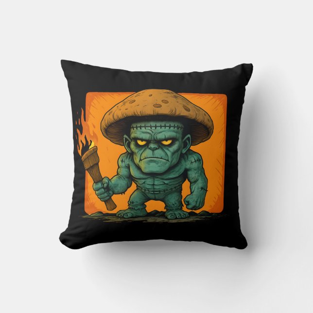 Torch & Temper – Mushroom Beast Design Throw Pillow (Front)