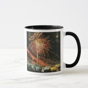 Torchlight parade and fireworks during Winter Mug