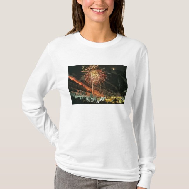 Torchlight parade and fireworks during Winter T-Shirt (Front)