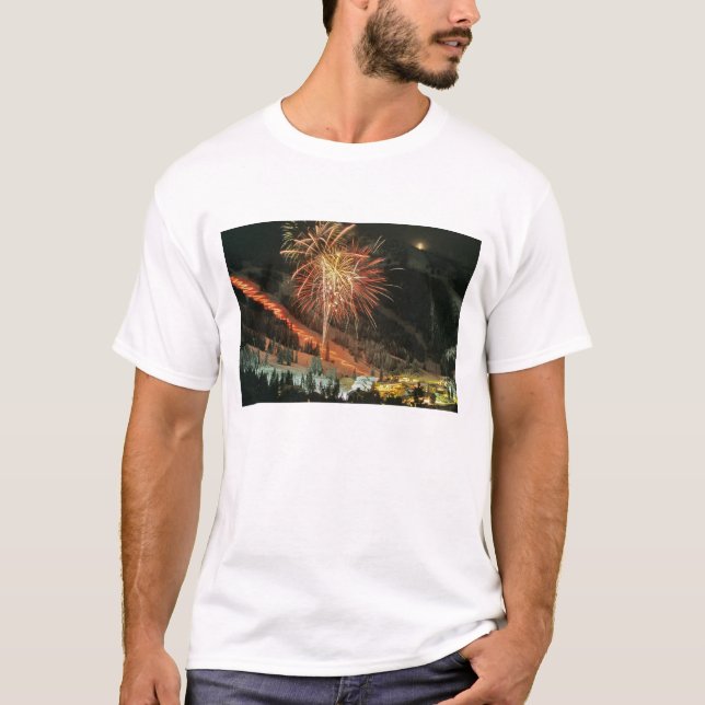 Torchlight parade and fireworks during Winter T-Shirt (Front)
