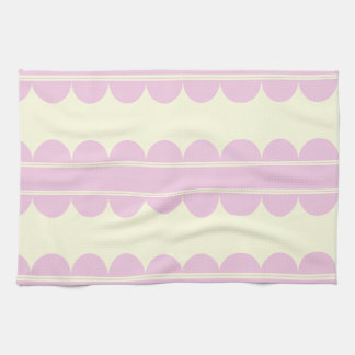 Torchon de cuisine à motif festonné rose