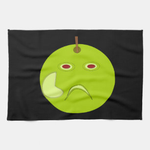 Torchon de cuisine d'Halloween avec une pomme malé