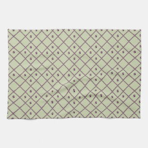 Torchon de thé à motif de pensées en treillis