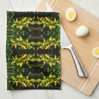 Torchons de cuisine à motif de tapisserie vert et 