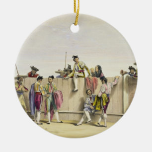 Toreros Reposing between the Bulls, 1865 (colour l Ceramic Ornament