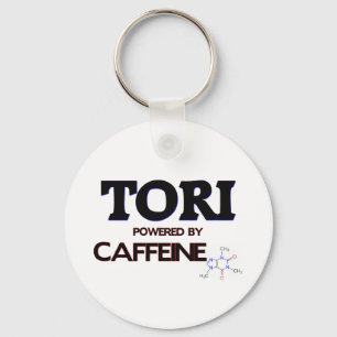 Tori powered by caffeine keychain
