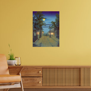 Torii and Full Moon Kobayashi Kiyochika Circa 1930 Poster