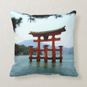 Torii gate, Itsukushima Shrine, Japan Throw Pillow