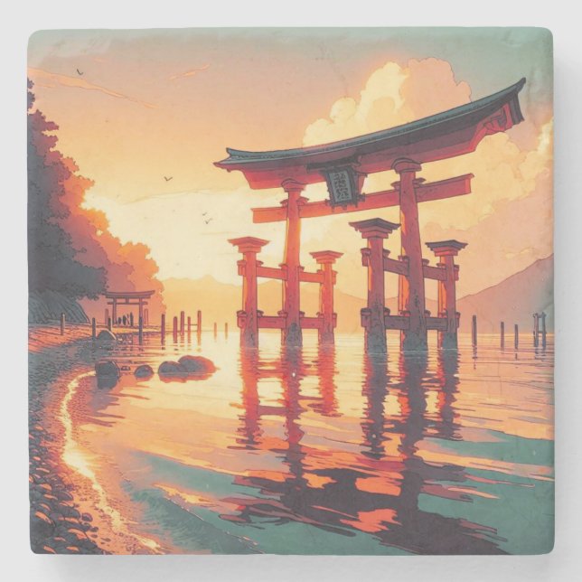 Torii of the Rising Light Stone Coaster (Front)