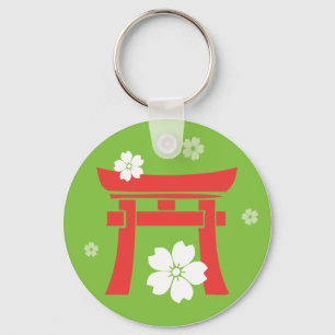Torii (orange & green) keychain