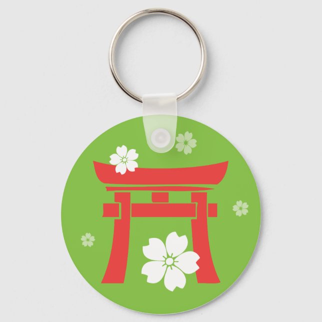 Torii (orange & green) keychain (Front)