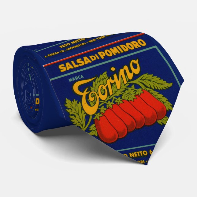 Torino salsa di pomodoro aka tomato paste print  tie (Rolled)