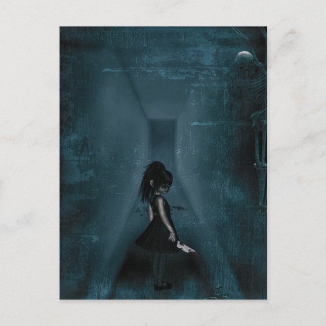 Tormented Gothic Girl Postcard (Front)