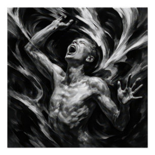 Tormented Man With Smoke Tendrils Poster