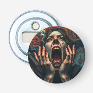 Tormented Woman Haunting Scream Bottle Opener