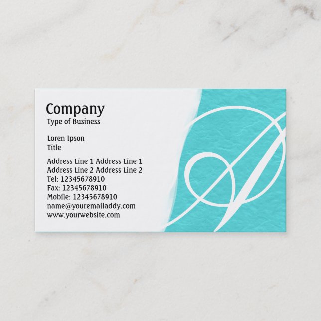 Torn Away - Cyan Rough Paper Texture Business Card (Front)