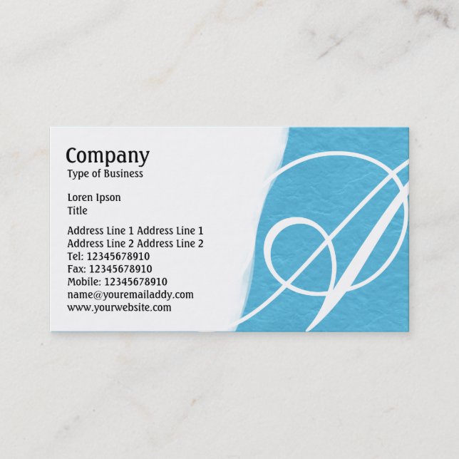 Torn Away - Light Blue Rough Paper Texture Business Card (Front)