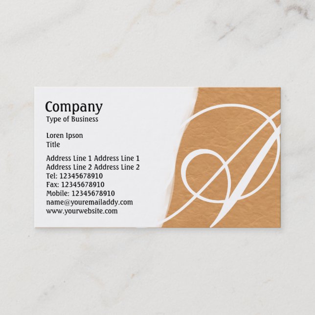 Torn Away - Orange Rough Paper Texture Business Card (Front)
