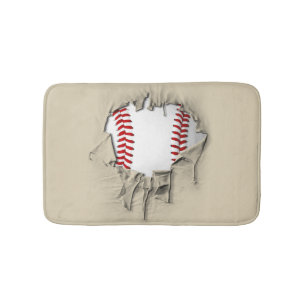 Torn Baseball Bath Mat