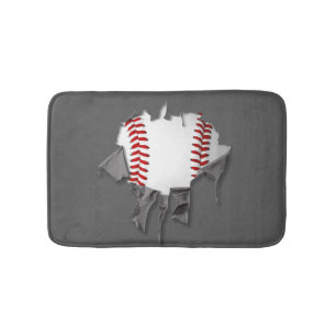 Torn Baseball Bath Mat