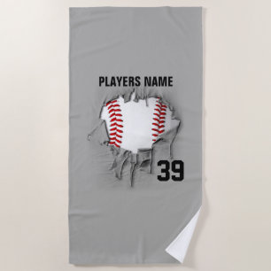 Torn Baseball Beach Towel