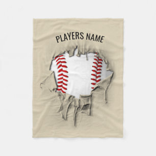 Torn Baseball Fleece Blanket