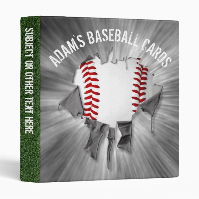 Torn Baseball Personalized Avery Binder (Front/Spine)