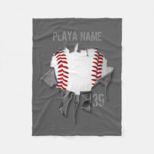 Torn Baseball (personalized) Fleece Blanket