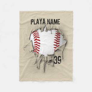 Torn Baseball (personalized) Fleece Blanket