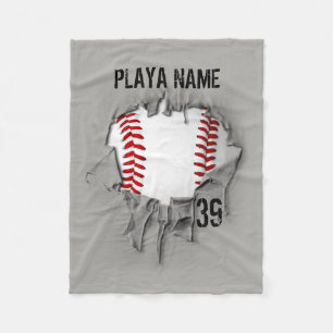 Torn Baseball (personalized) Fleece Blanket