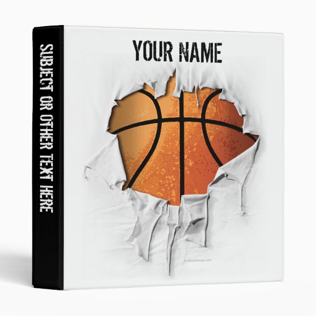 Torn Basketball Personalized Avery Binder (Front/Spine)